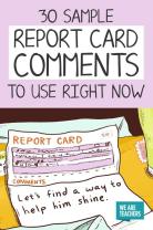 Good Comments for a Report Card: Encouraging and Constructive Feedback