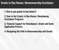 Grants to Buy Homes: Homeownership Assistance