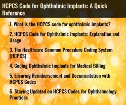 HCPCS Code for Ophthalmic Implants: A Quick Reference