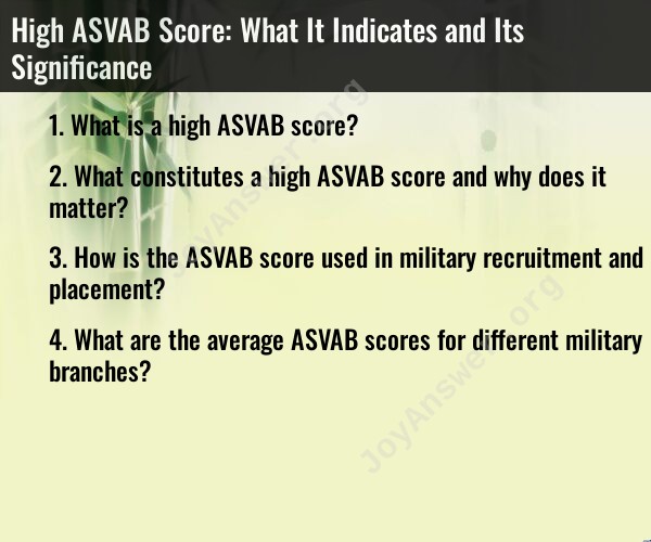 High ASVAB Score: What It Indicates and Its Significance
