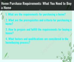 Home Purchase Requirements: What You Need to Buy a Home