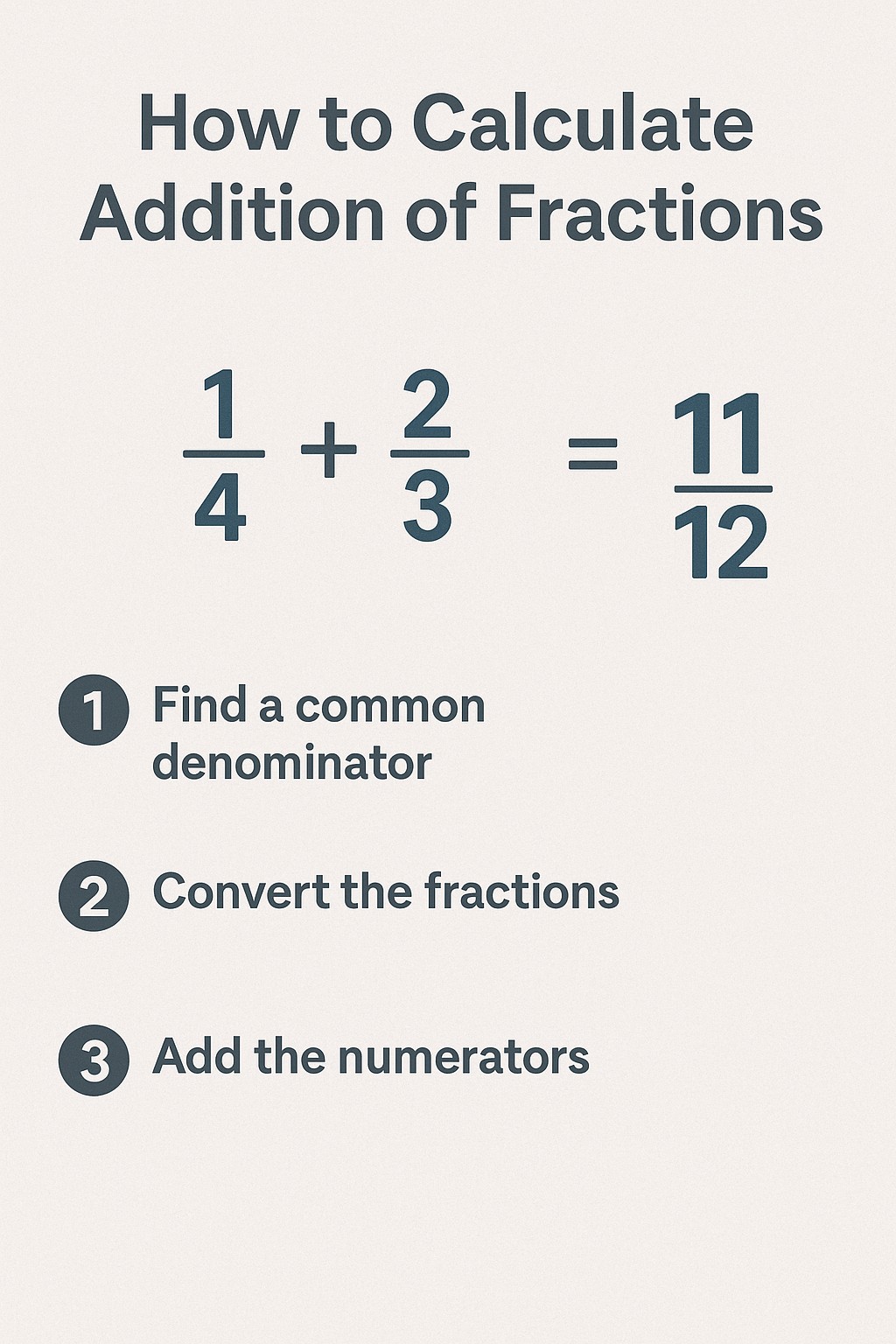 How to Calculate Addition of Fractions