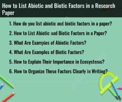 How to List Abiotic and Biotic Factors in a Research Paper