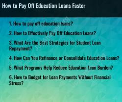 How to Pay Off Education Loans Faster