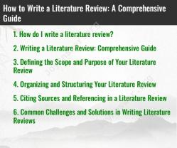How to Write a Literature Review: A Comprehensive Guide