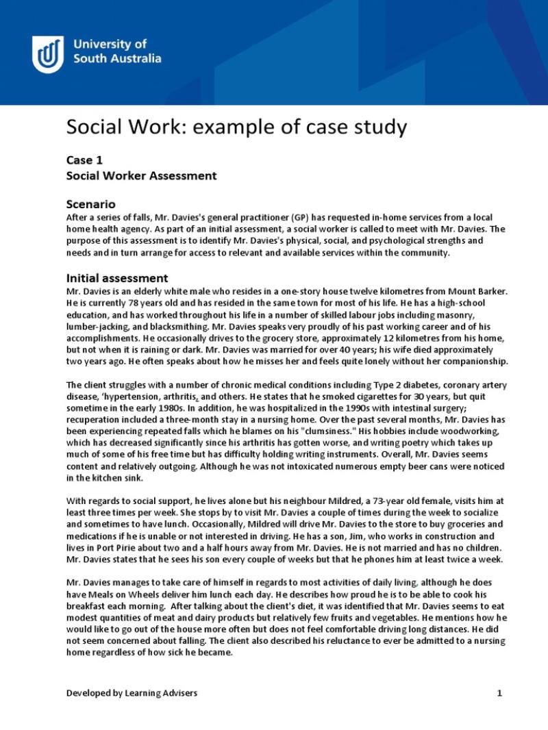 How to Write a Social Work Case Study Report