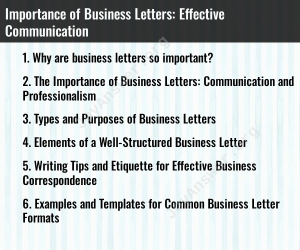 Importance of Business Letters: Effective Communication