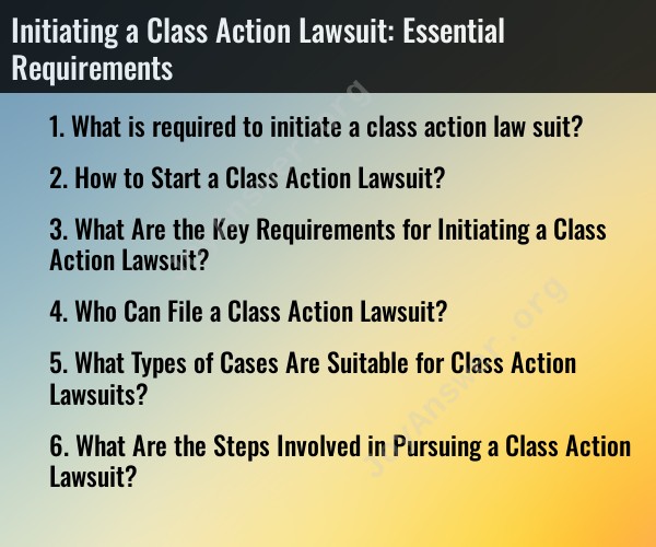 Initiating a Class Action Lawsuit: Essential Requirements