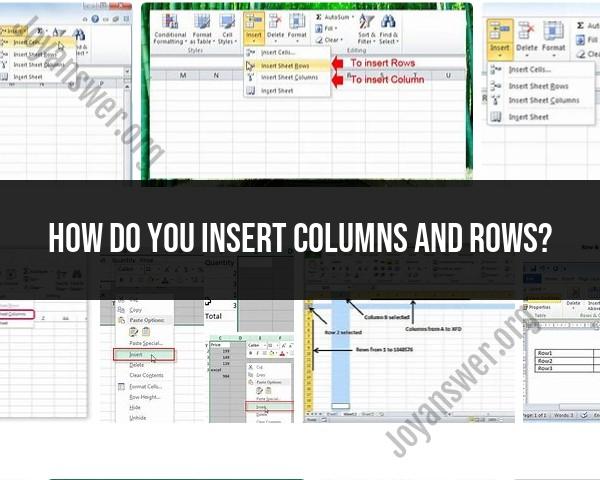 Inserting Columns and Rows: A Quick Tutorial