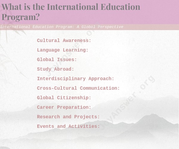 International Education Program: A Global Perspective