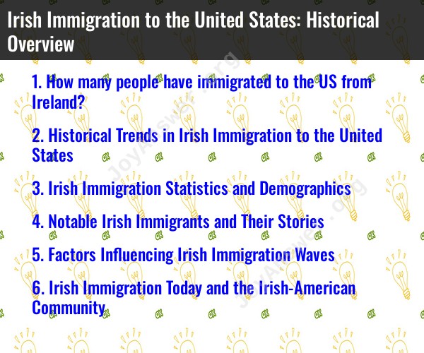 Irish Immigration to the United States: Historical Overview