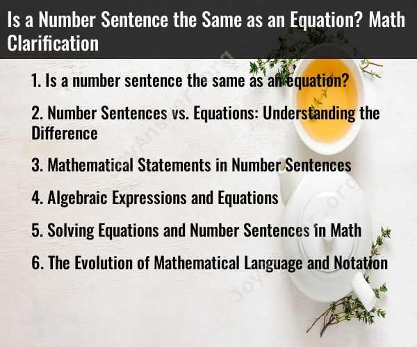 Is a Number Sentence the Same as an Equation? Math Clarification