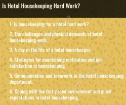Is Hotel Housekeeping Hard Work?
