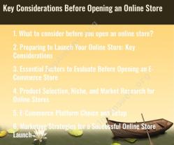 Key Considerations Before Opening an Online Store