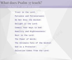 Lessons from Psalm 37: Wisdom and Guidance
