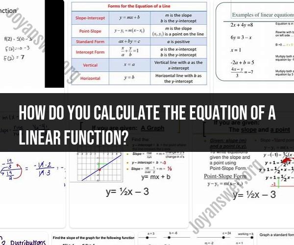 Linear Function Equation Calculation: Step-by-Step Guide