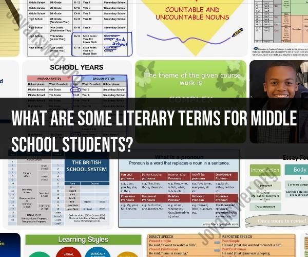 Literary Terms for Middle School Students: Building Vocabulary