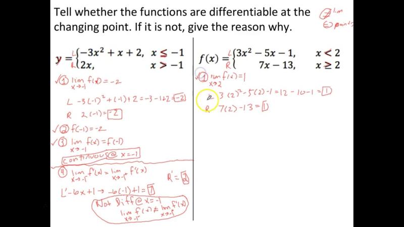 Making Piecewise Functions Differentiable: Mathematical Modification