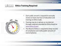 Mandatory Hours of Ethics Training for Public Servants