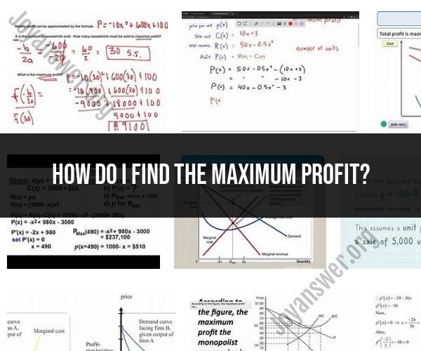 Maximizing Profit: Strategies for Finding the Maximum Profit