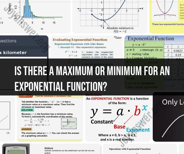 Maximum and Minimum in Exponential Functions: Function Analysis