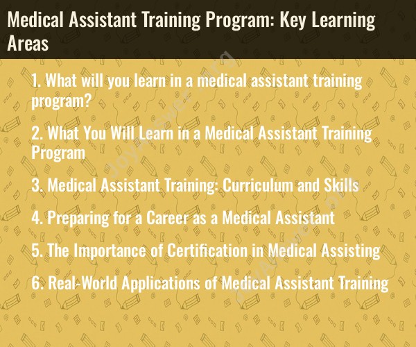 Medical Assistant Training Program: Key Learning Areas