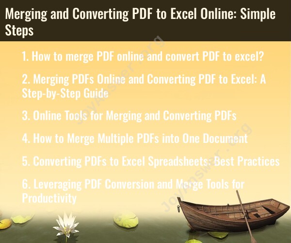 Merging and Converting PDF to Excel Online: Simple Steps