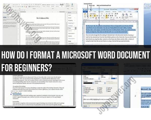 Microsoft Word Document Formatting for Beginners