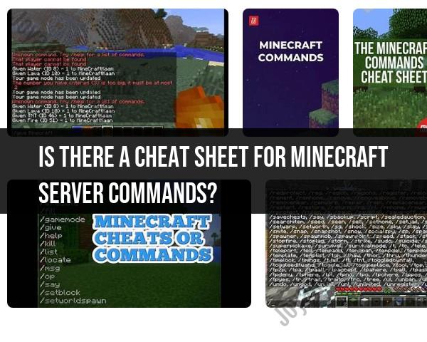 Minecraft Server Commands Cheat Sheet