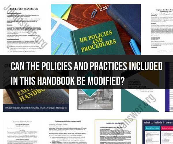 Modifying Policies and Practices in the Handbook: Guidelines and Procedures