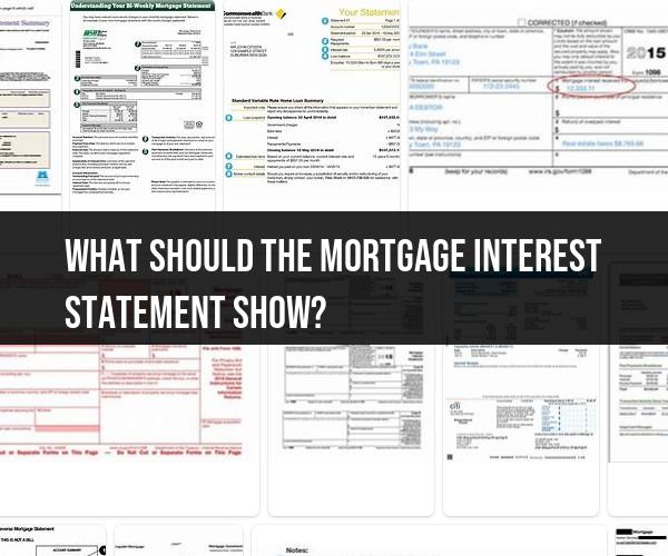 Mortgage Interest Statement: Understanding Its Components and Purpose