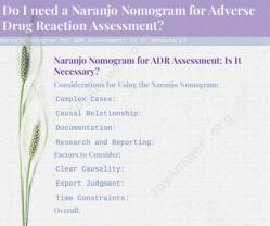 Naranjo Nomogram for ADR Assessment: Is It Necessary?