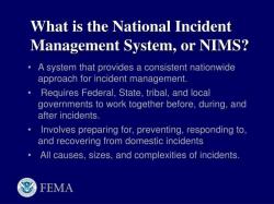 National Incident Management System (NIMS) Overview