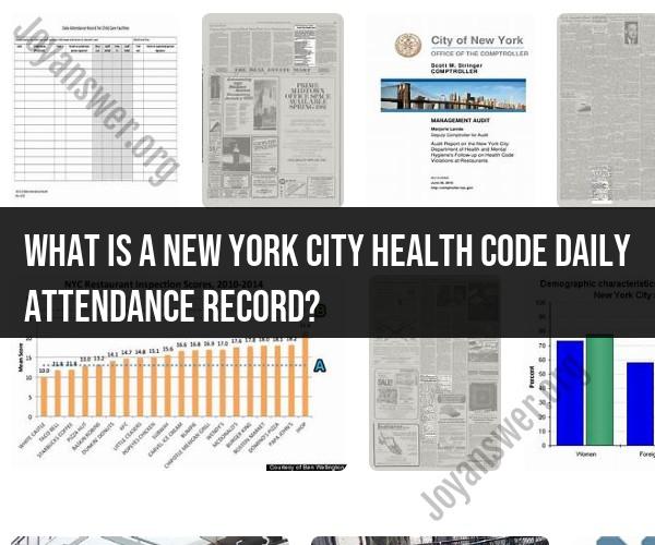 New York City Health Code Daily Attendance Record