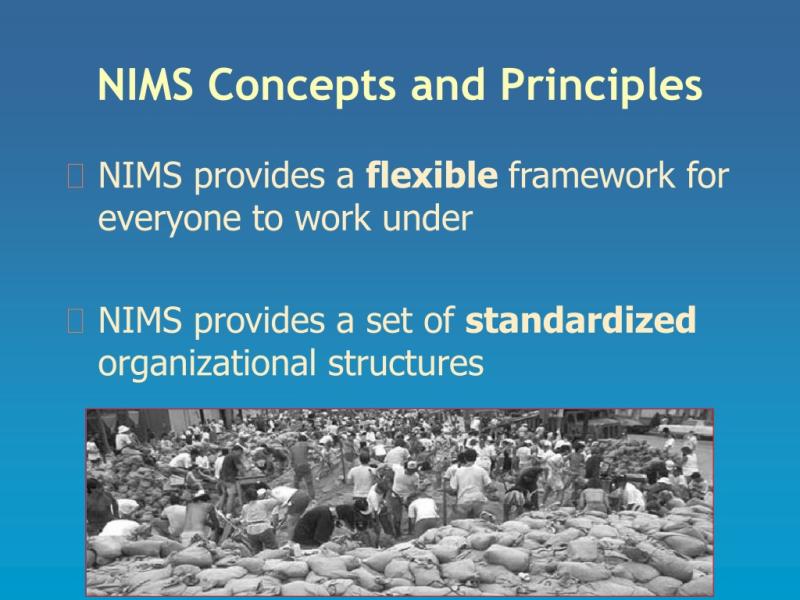 NIMS Principles for Community Response