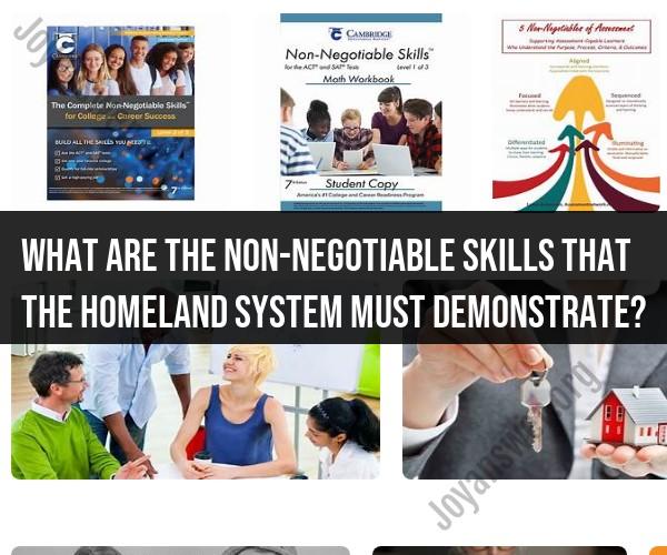 Non-Negotiable Skills for the Homeland Security System