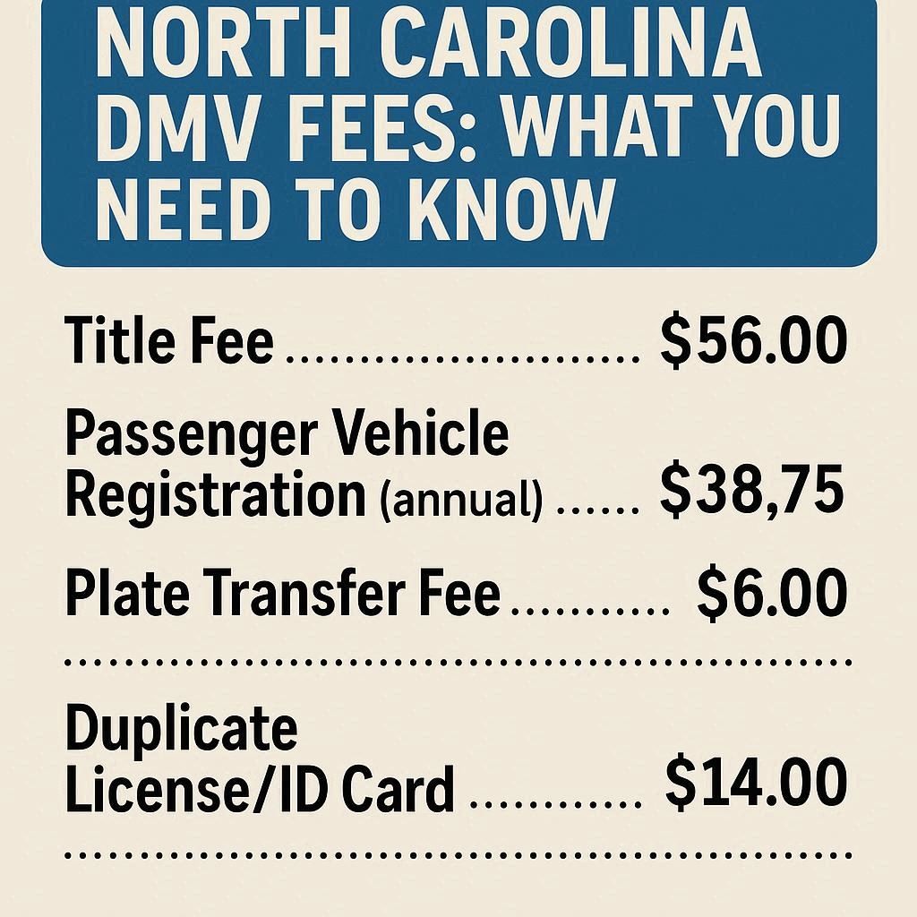 North Carolina DMV Fees: What You Need to Know
