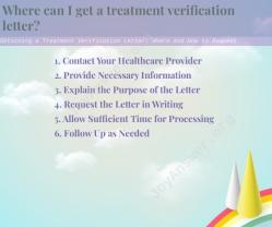 Obtaining a Treatment Verification Letter: Where and How to Request