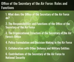 Office of the Secretary of the Air Force: Roles and Functions