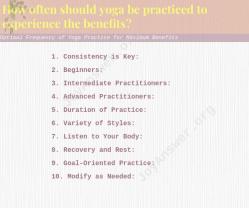 Optimal Frequency of Yoga Practice for Maximum Benefits