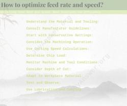 Optimizing Feed Rate and Speed: Best Practices for Efficiency