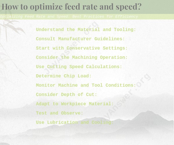 Optimizing Feed Rate and Speed: Best Practices for Efficiency
