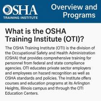 OSHA Training Institute (OTI): Overview and Programs