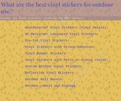 Outdoor Use Vinyl Stickers: Choosing the Best Options