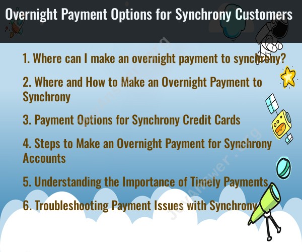 Overnight Payment Options for Synchrony Customers