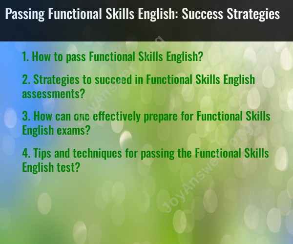 Passing Functional Skills English: Success Strategies