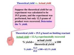 Possibility of Actual Yield Exceeding Theoretical Yield: Yield Comparison