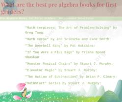 Pre-Algebra Books for First Graders: Recommended Selections