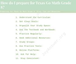 Preparing for Texas Go Math Grade 8: Study Tips and Resources