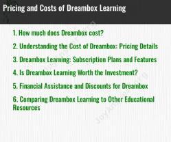 Pricing and Costs of Dreambox Learning